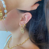 Aretes Hamsa Hoops